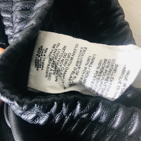 AVEC LES FILLES Faux Leather Drawstring Jogger Pants In Black Size Medium - Picture 8 of 9